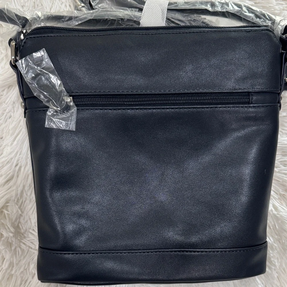 Navy Giani Bernini Nappa Leather Crossbody Bag